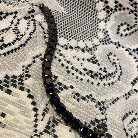 NEW SLEEK GORGEOUS BLACK HEMATITE IMPRESSION BRACELET SPARKLING BLING PARK LANE - Picture 6 of 10